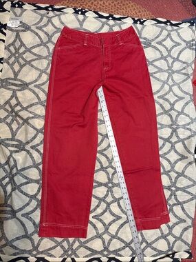 Red Straight-Leg Pants garnet hill women’s 8 cotton